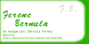 ferenc bernula business card